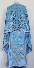Blue Brocade Priest Vestment