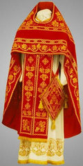 Red Embroidered Priest Vestment