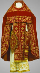 Red Embroidered Priest Vestment